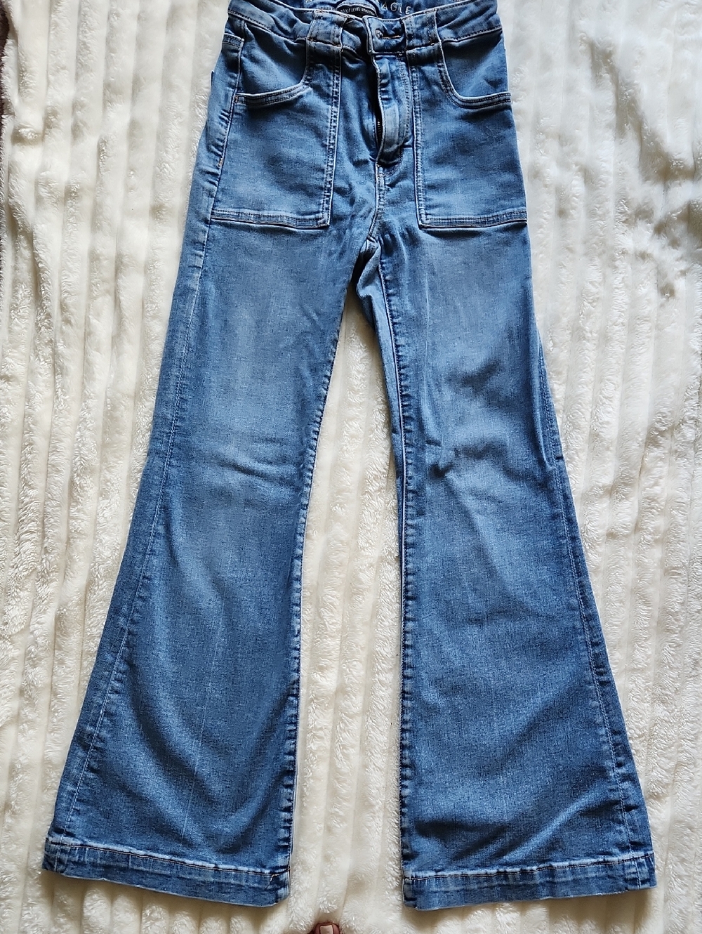 American Eagle Outfitters Light Blue Flare Wide-Leg Jeans